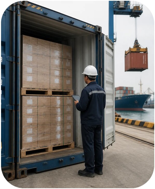 Контроль загрузки контейнера в Китае по цене от 15164 р. | Фиалан-Блк